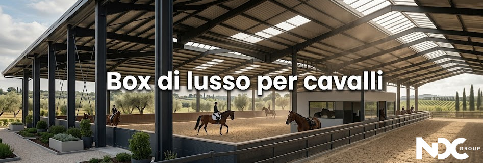 Box di lusso per cavalli in carpenteria metallica