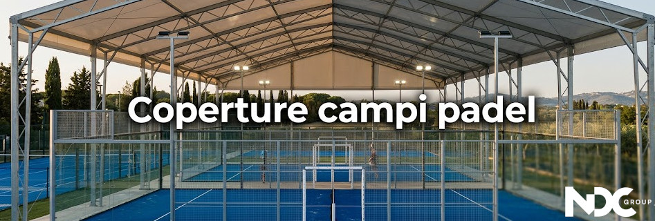 Soluzioni per la copertura di campi da padel Coperture per campi da padel in carpenteria metallica