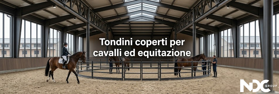 Scopri le nostre soluzioni di tondini coperti per cavalli ed equitazione Tondini coperti per cavalli ed equitazione